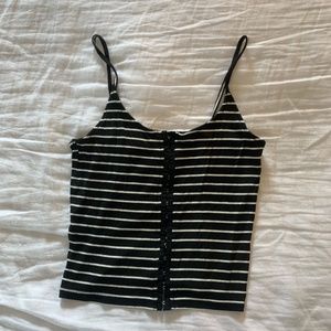 Black and white striped tank top